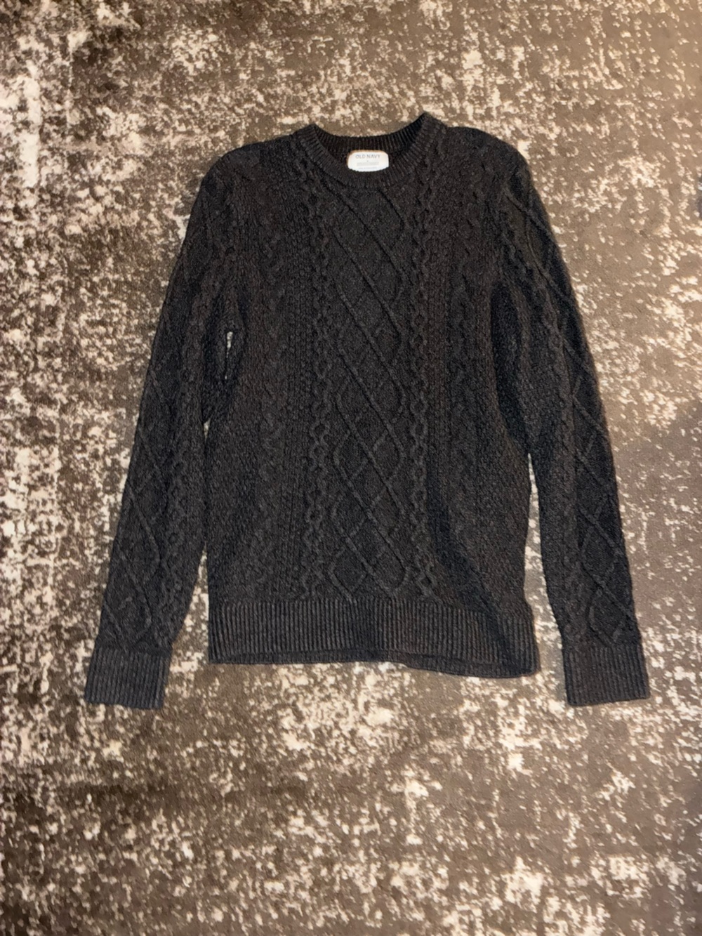 Old Navy Charcoal Cable Knit Crew Sweater